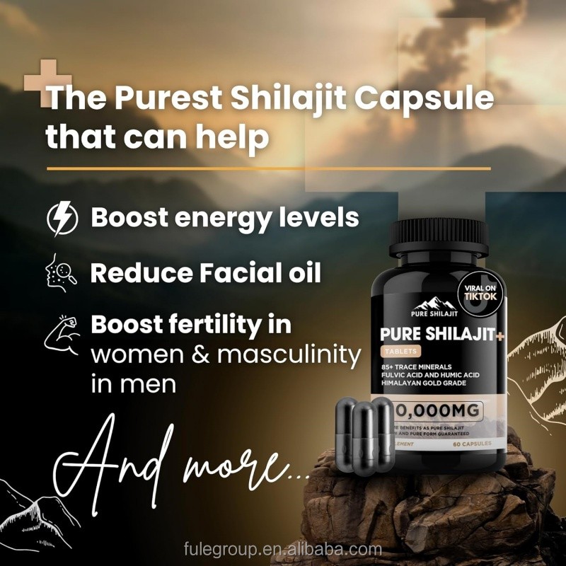 OEM Private Label Shilajit 100% Pure Natural Himalayan Organic Shilajit Capsules Resin Shilajit Resin