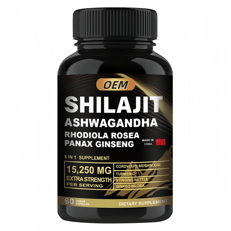 Herbal Supplement OEM Private Label Pure Natural Shilajit Sea Moss Lion's Mane Capsules Shilajit
