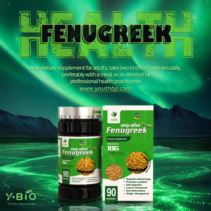 Fenugreek Seed Extract Capsules 50% Sulfate Saponins 90 Capsules Vegan Capsules GMP Manufacturing Traceable Ingredients YOUTH Brand Antioxidant