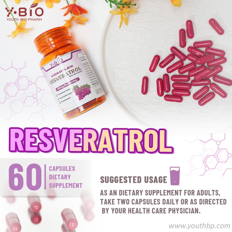 OEM/ODM/OBM Natural Pure Organic 99% Resveratrol Capsules Anti-aging Antioxidant Brain Focus Herbal Supplement Adult