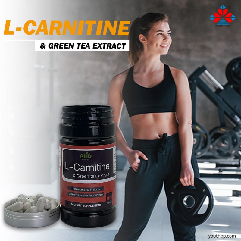 Youth L-Carnitine Green Tea Extract Zinc Chromium Picolinate Capsules for Weight Loss