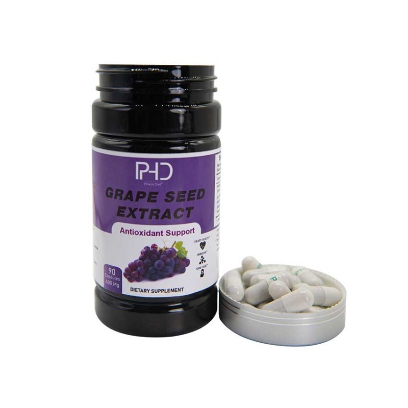 Premium Adult Grape Seed Extract Capsules 400mg Potent Antioxidant Herbal Supplement for Beauty
