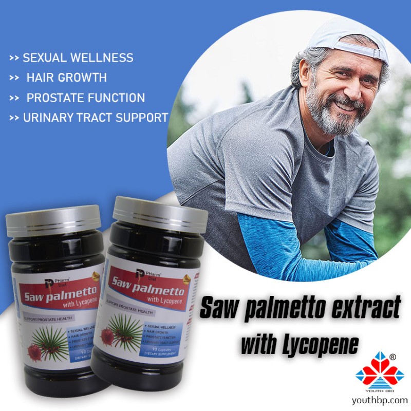 Adult Herbal Hair Growth DHT Blocker Capsules Natural Blend Saw Palmetto Lycopene Pygeum Not for Pregnant Women 90