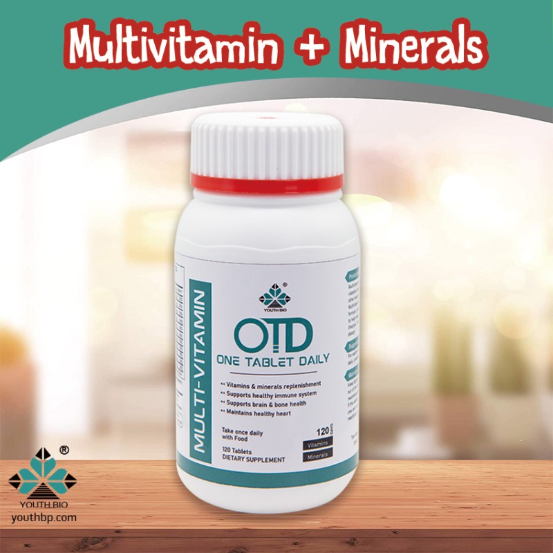 Youth Brand Private Label Organic Multivitamin Supplement Adult Vitamin B C D E Zinc 120 Tablets/Bottle Take 2 Daily