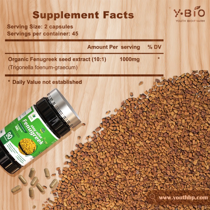 High Saponins Fenugreek Extract Capsules 500mg - Adult Dietary Supplement Antioxidant Sleep Improvement Metabolism Improvement ODM