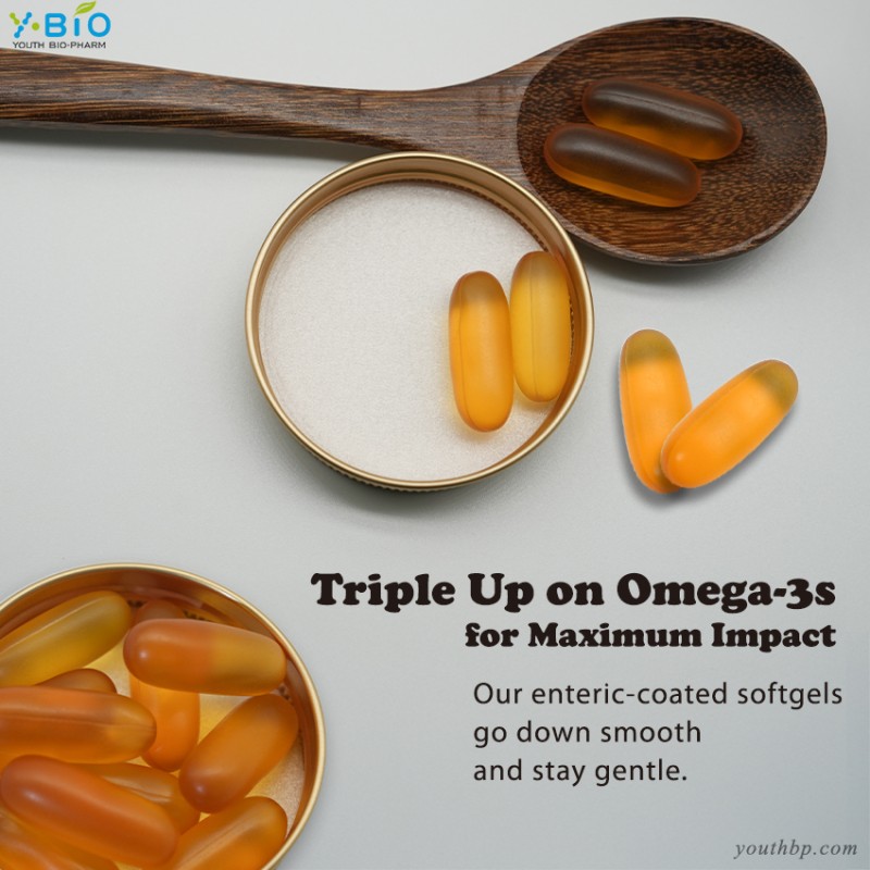 Premium 120pc Fish Oil Softgel Capsules Enteric Coated 18% EPA/12% DHA Antioxidant Support Heart Cognitive Health Adult ODM