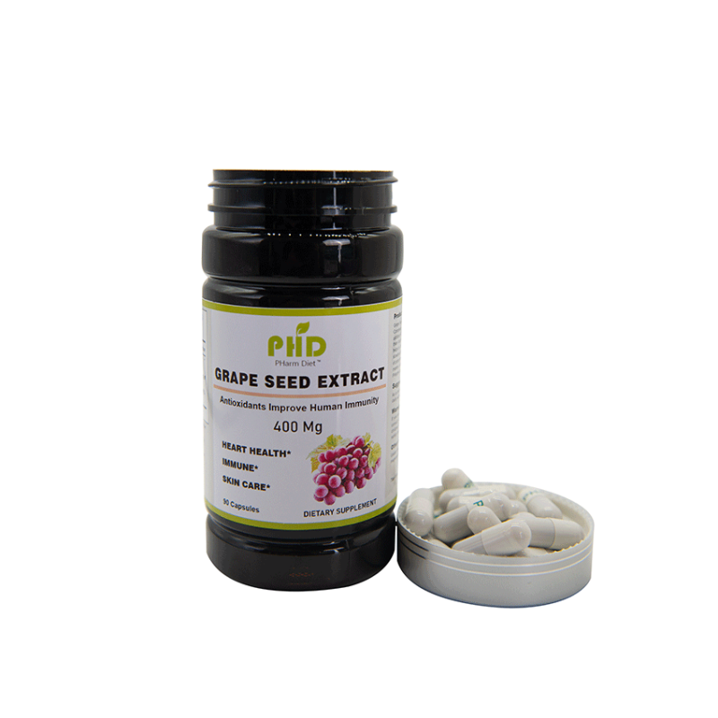 GMP Certified Premium Antioxidant Grape Seed Extract Capsules 95% Proanthocyanidins Skin Heart Health Support Adult Beauty