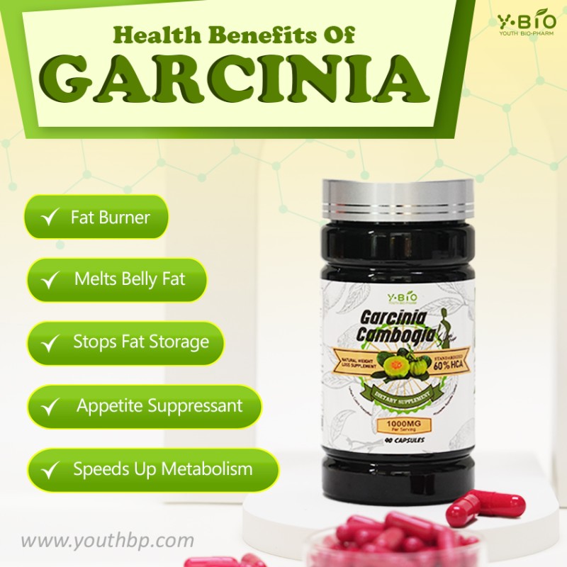 Garcinia Cambogia Extract 1000mg Capsules 60% HCA 90mg Vitamin C 100mcg Chromium Picolinate Direct from Manufacturer Youth