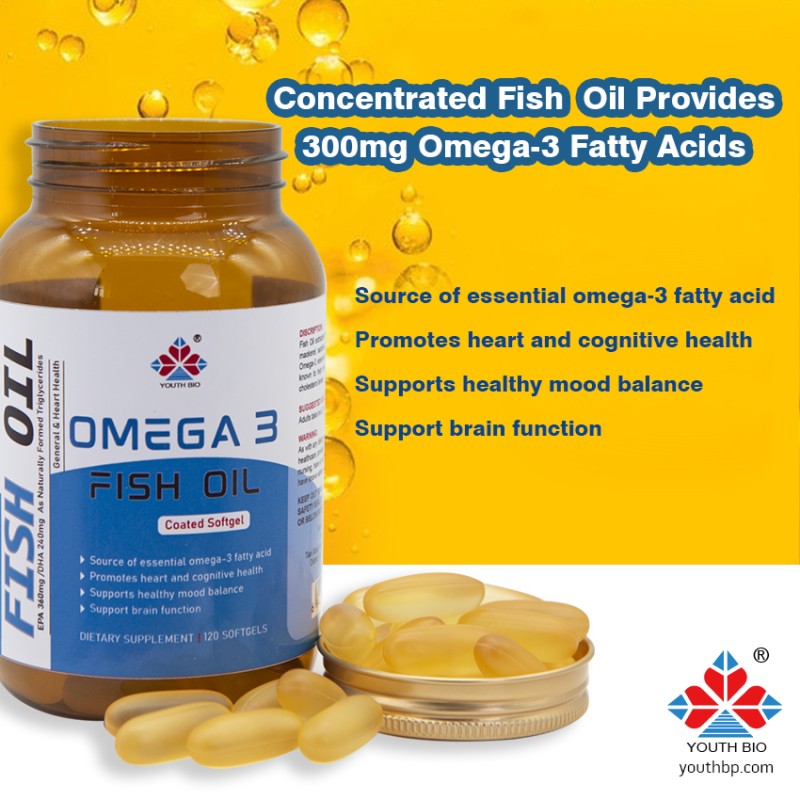 Premium 120pc Fish Oil Softgel Capsules Enteric Coated 18% EPA/12% DHA Antioxidant Support Heart Cognitive Health Adult ODM