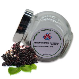 25% Pure Food Grade Elderberry Peel Extract Powder HPLC Rich in Anthocyanins Herbal Supplement Vacuum Packed Drum Container