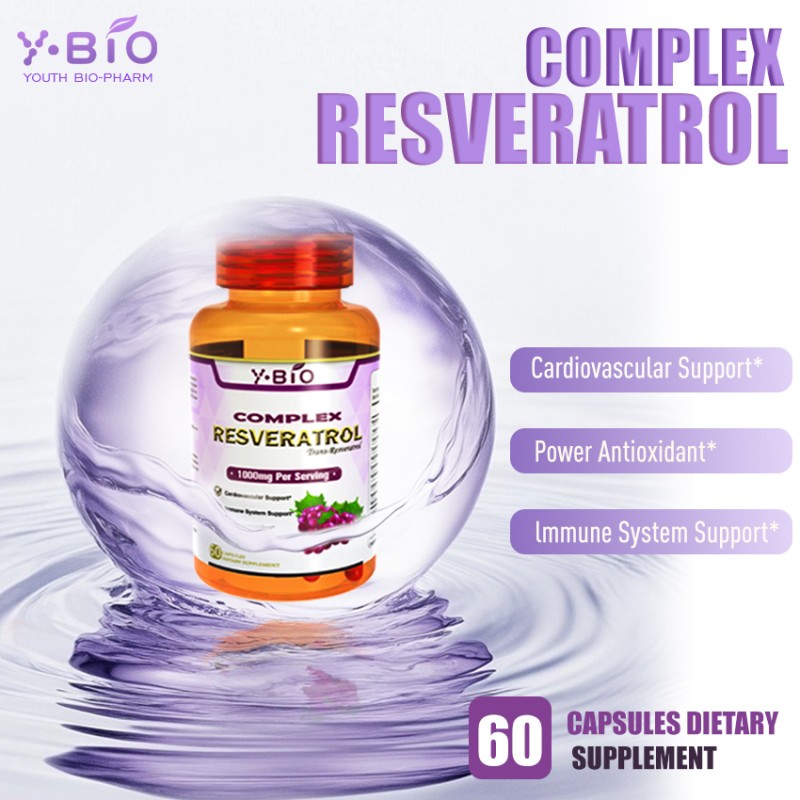 Private Label Resveratrol Hydrolyzed Collagen Hyaluronic Acid Antioxidant Herbal Supplement Capsules for Adult Health