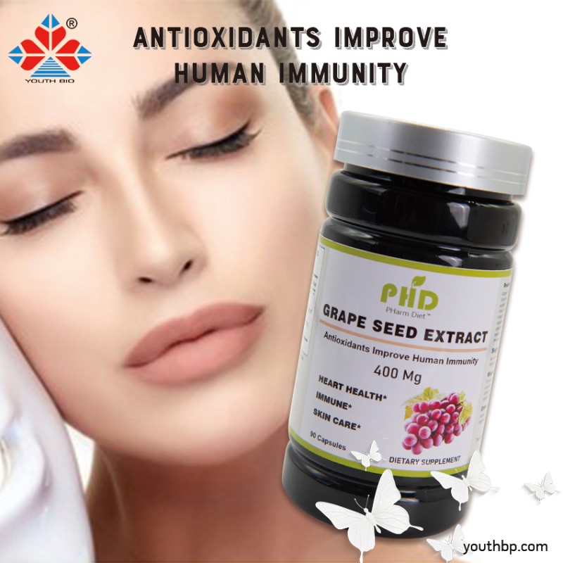 GMP Certified Premium Antioxidant Grape Seed Extract Capsules 95% Proanthocyanidins Skin Heart Health Support Adult Beauty