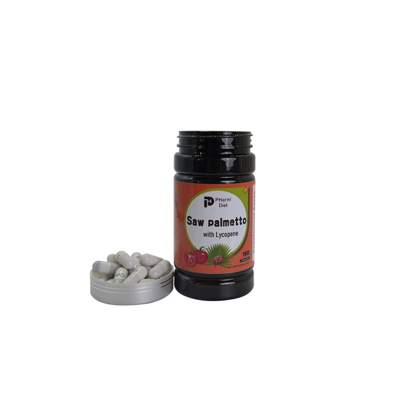 Saw Palmetto Lycopene 410mg Capsules Herbal Prostate Support for Men Pumpkin Seed Zinc 90 Capsules Not for Pregnant Women Adult