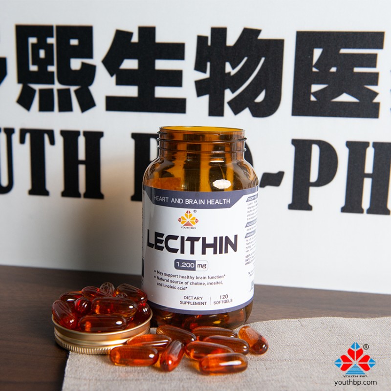 Youth Non-GMO Soy Lecithin Softgel Capsules Plant-Based Emulsifier Liver Detoxification 3 Capsules per Serving 120 Capsules
