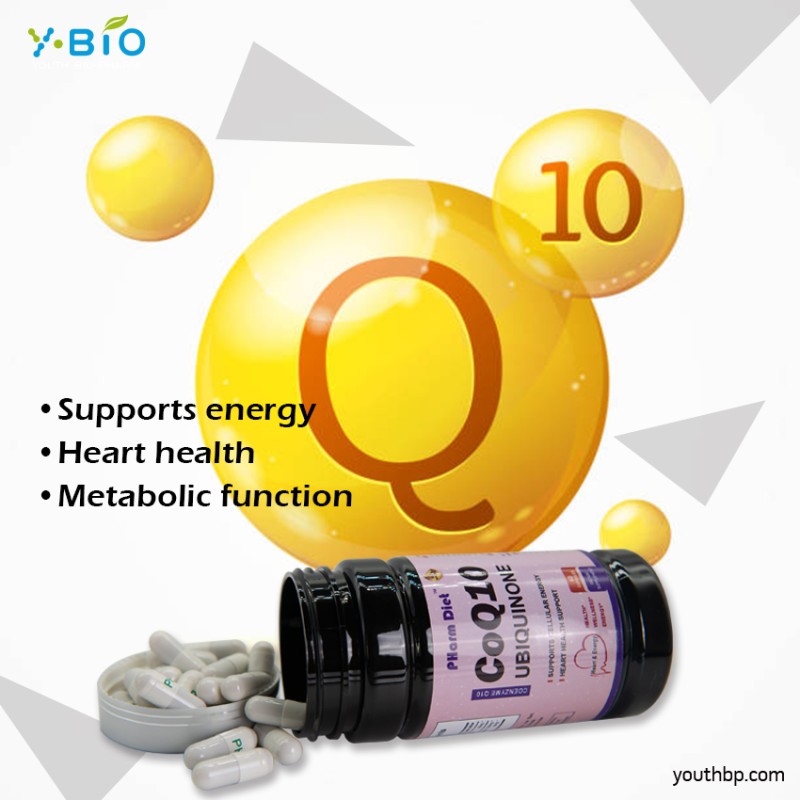 Premium Heart Support Antioxidant Supplement Enhanced Coenzyme Q10 Capsules Vitamin B3 Red Yeast Rice Extract 60 Capsules/Bottle