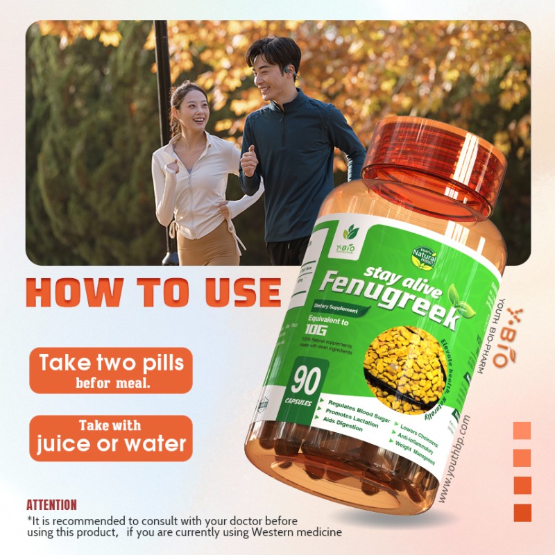 Youth Bulk Supply Fenugreek (Trigonella Foenum-Graecum) Extract 20:1 1000mg Capsules for Adult Use - Metabolism Support Antioxidant