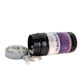 Vegan 500mg Elderberry Extract Capsules with Vitamin C and Zinc for Immune Support