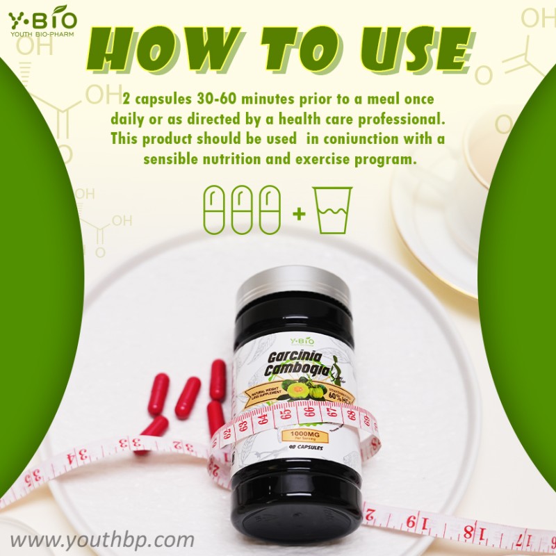 Garcinia Cambogia Extract 1000mg Capsules 60% HCA 90mg Vitamin C 100mcg Chromium Picolinate Direct from Manufacturer Youth