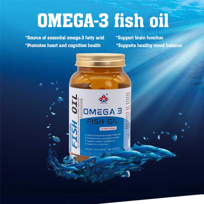 Premium 120pc Fish Oil Softgel Capsules Enteric Coated 18% EPA/12% DHA Antioxidant Support Heart Cognitive Health Adult ODM