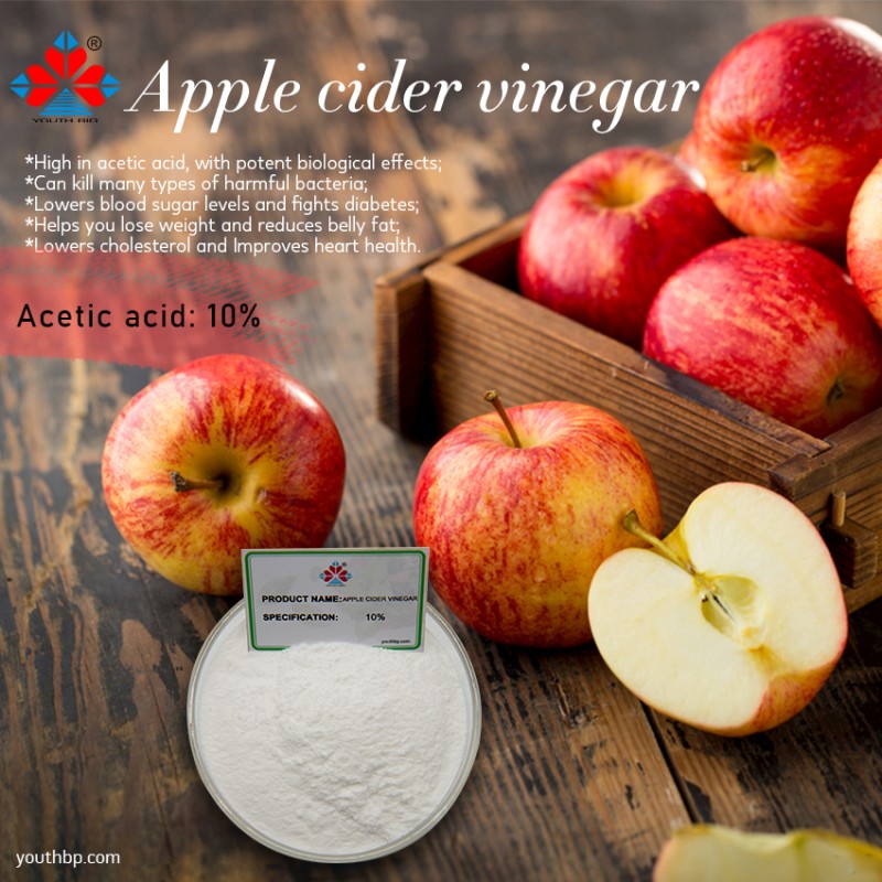 Organic Fermented Apple Cider Vinegar Powder Food Grade Rich in Acetic Acid Enzyme Natural Herbal Extract Vacuum Packed 1kg Bottle