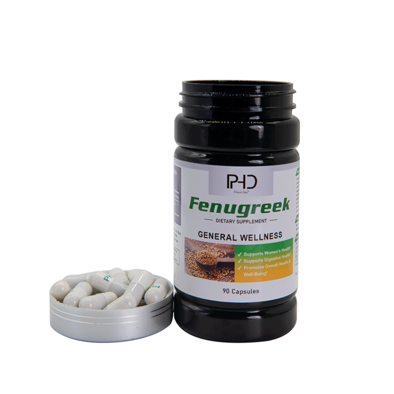 Premium 500mg Fenugreek Extract Capsules Herbal Supplement Safe Digestive Health Support for Adult Not Pregnant Teen