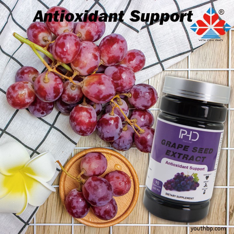 Premium Adult Grape Seed Extract Capsules 400mg Potent Antioxidant Herbal Supplement for Beauty