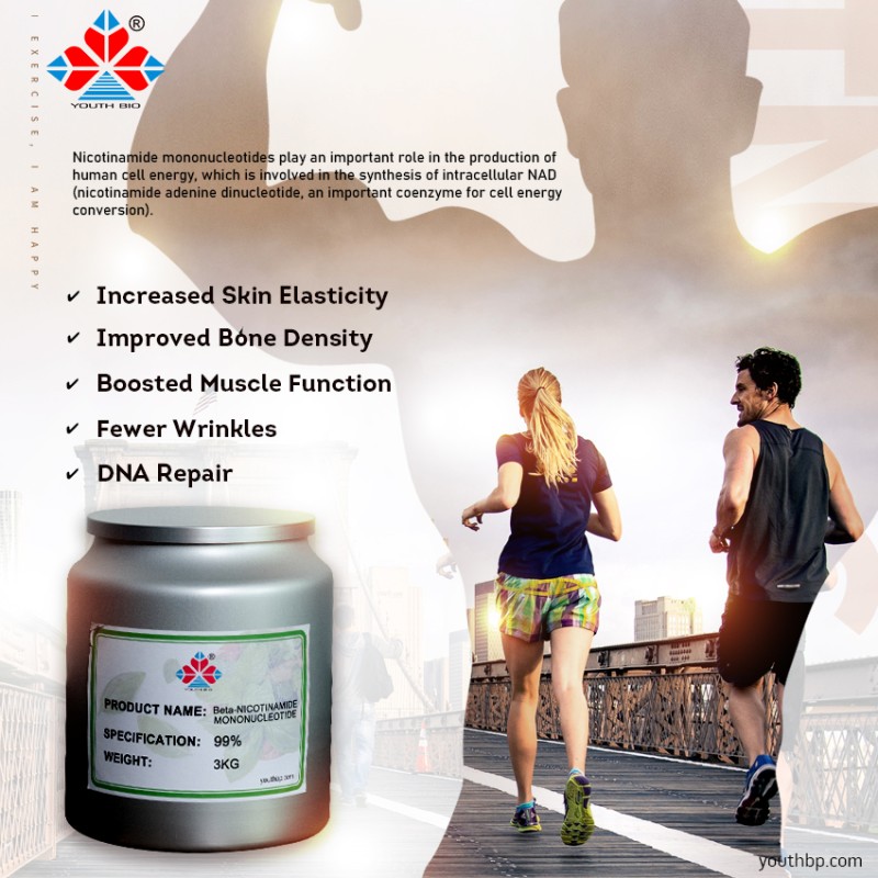 Β-Nicotinamide Mononucleotide Herbal Extract Food Grade 99% White Powder Plastic Container 1kg MOQ Vacuum Packed Jar HPLC