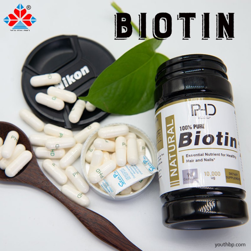 Youth Natural Herbal Supplement Adult Biotin Vitamin B12 B6 Zinc Zinc Gluconate Capsules Water-Soluble B7 Beauty Hair Skin Nails 90 Capsules