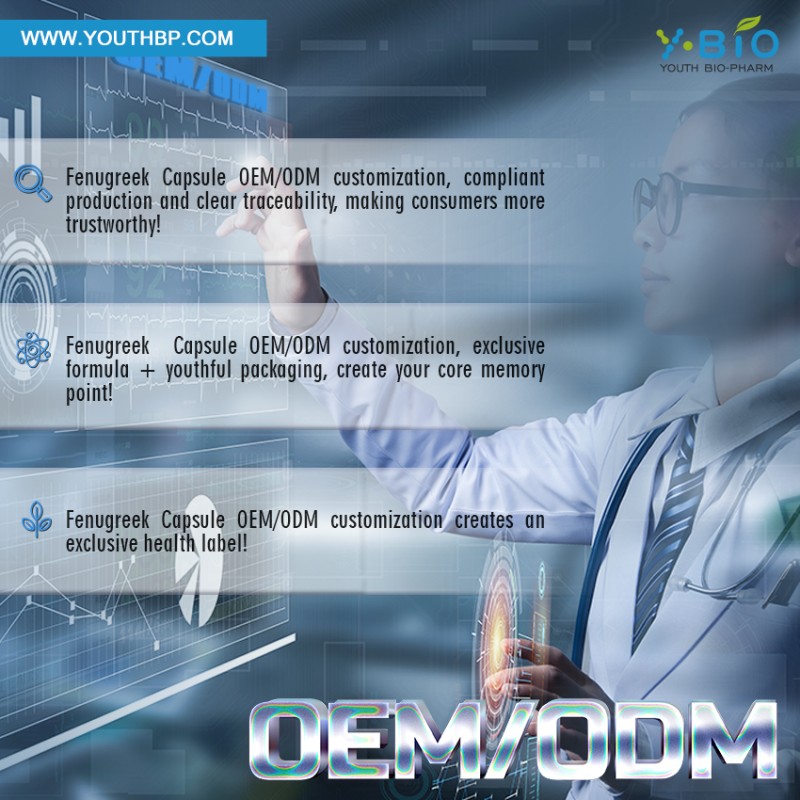 Fenugreek Extract Dietary Supplement Capsules OEM/ODM Service - GMP Certified Adult Health Factory 90 Capsules/Bottle