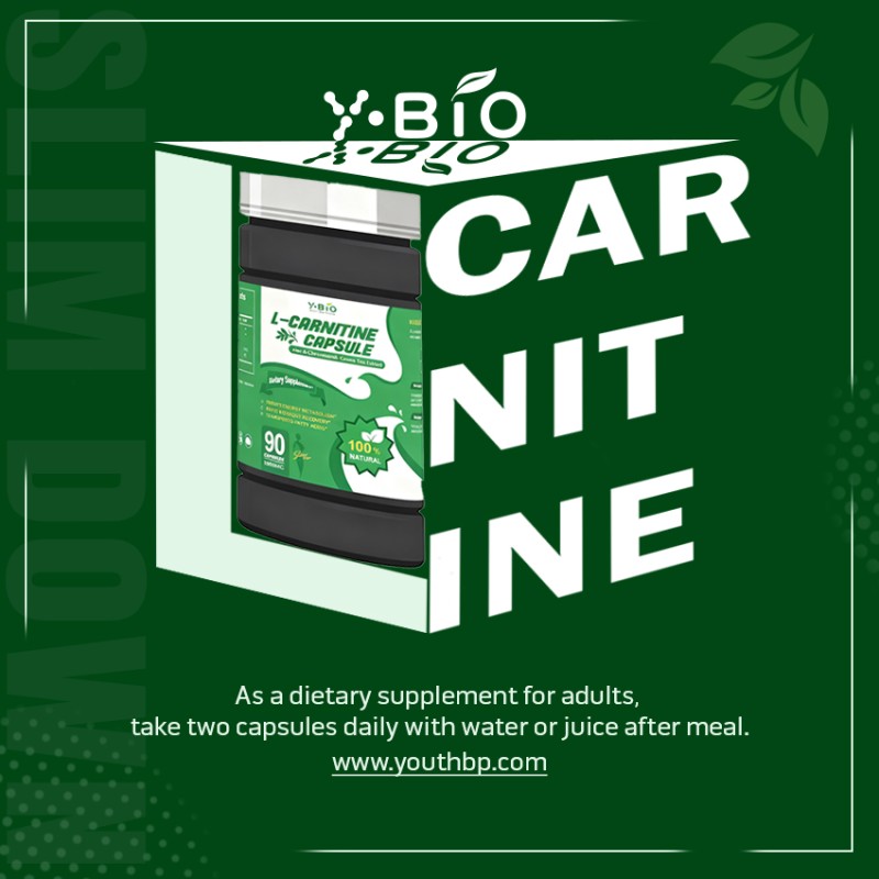 Green Tea L-Carnitine Capsules Zinc Chromium Natural Advanced Fat Metabolism Support Energy Dietary Supplement 90 Capsules 1000mg