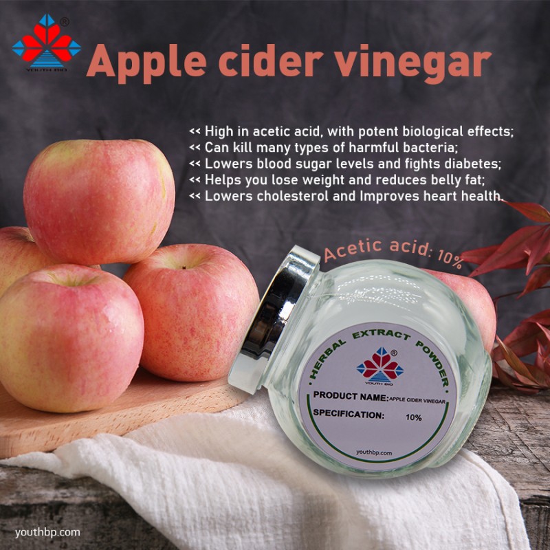 Organic Fermented Apple Cider Vinegar Powder Food Grade Rich in Acetic Acid Enzyme Natural Herbal Extract Vacuum Packed 1kg Bottle