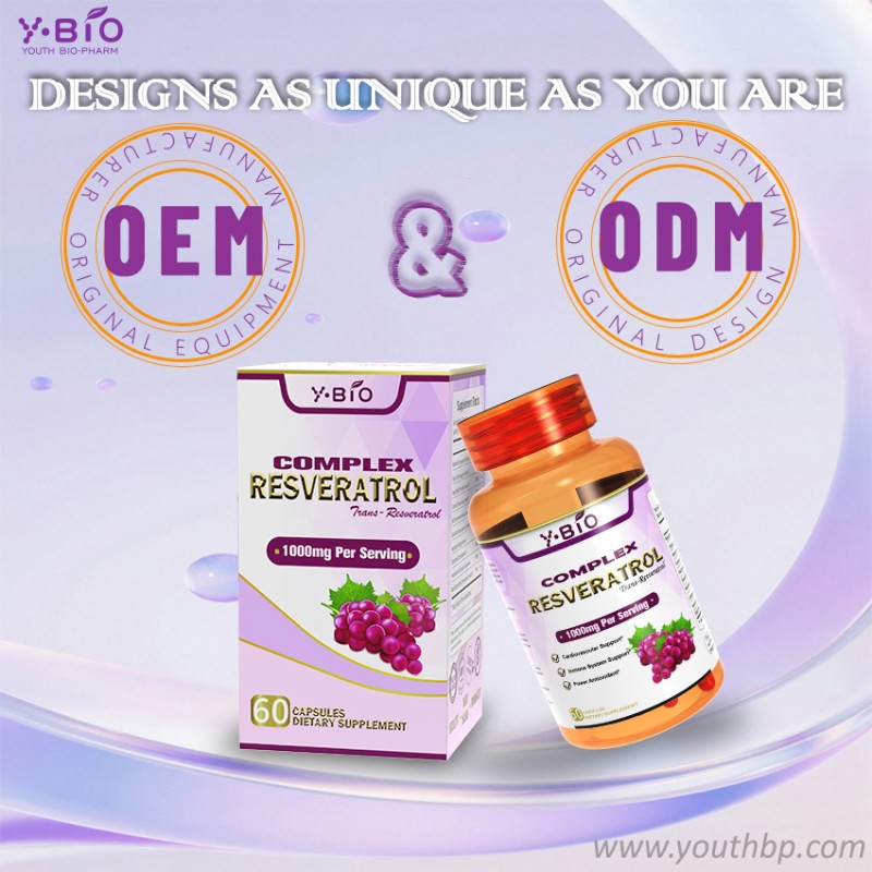OEM/ODM/OBM Natural Pure Organic 99% Resveratrol Capsules Anti-aging Antioxidant Brain Focus Herbal Supplement Adult