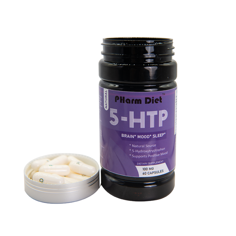 5-HTP Capsules with Vitamin B6 C Glycine Adult Mood Sleep Support Pregnancy Safe Bulk Wholesale Herbal Supplement