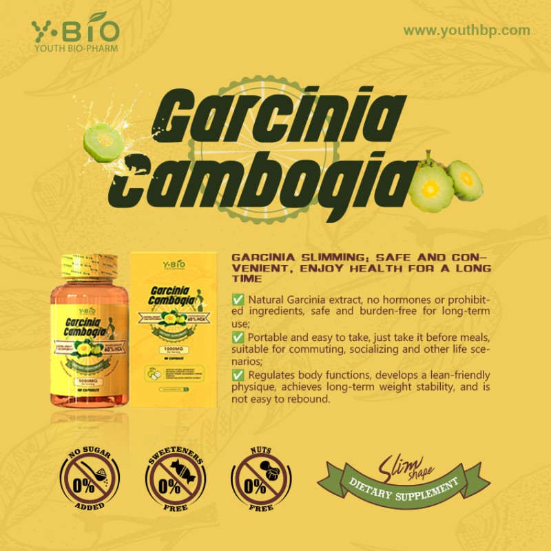 High Potency 1000mg HCA 60% Garcinia Cambogia Capsules with Vitamin C and Chromium