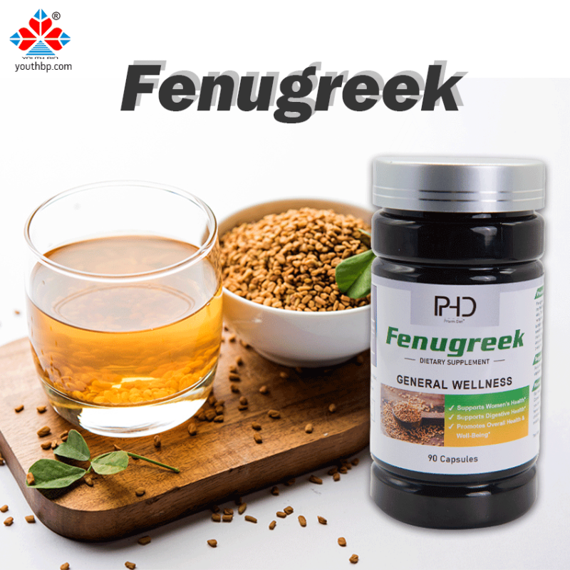 Premium 500mg Fenugreek Extract Capsules Herbal Supplement Safe Digestive Health Support for Adult Not Pregnant Teen