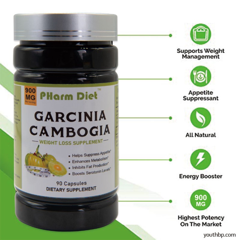 Garcinia Cambogia Weight Loss Capsules Suitable for Adult Men Women Fast Fat Burning Carbohydrate Absorption Blocker Beauty Product Safe Use