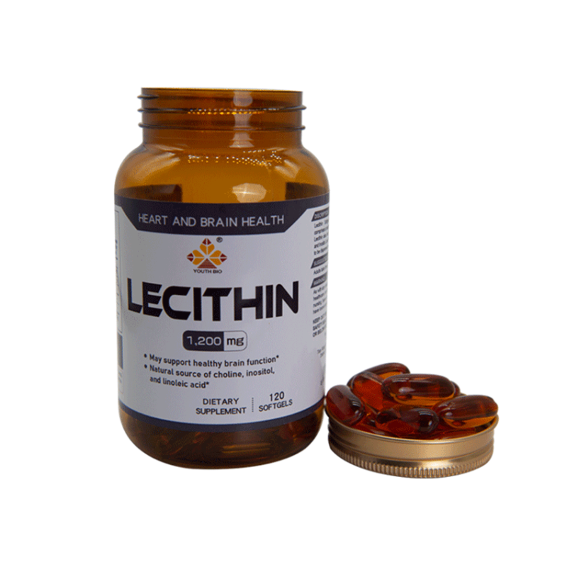 Youth Non-GMO Soy Lecithin Softgel Capsules Plant-Based Emulsifier Liver Detoxification 3 Capsules per Serving 120 Capsules