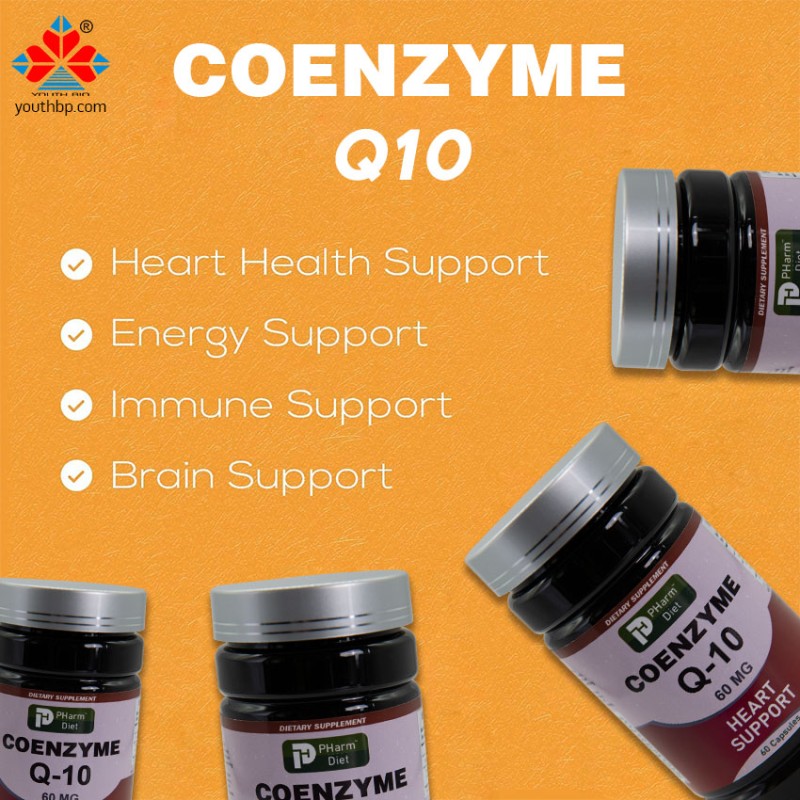 OEM Custom Coenzyme Q10 Vegan Enzyme Supplement Softgel Capsules - Antioxidant Immune Support 60 Capsules/Bottle Youth