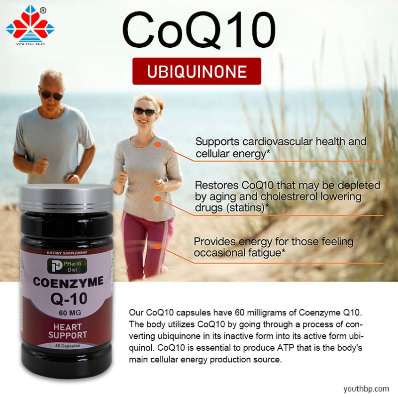 OEM Custom Coenzyme Q10 Vegan Enzyme Supplement Softgel Capsules - Antioxidant Immune Support 60 Capsules/Bottle Youth