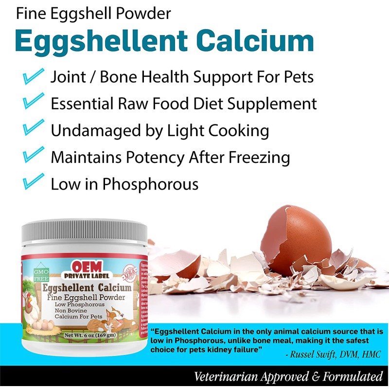 Private Label Egg Shell Powder Calcium Supplement Cats Dogs Muscle Joint Bone Support Egg Shell Calcium