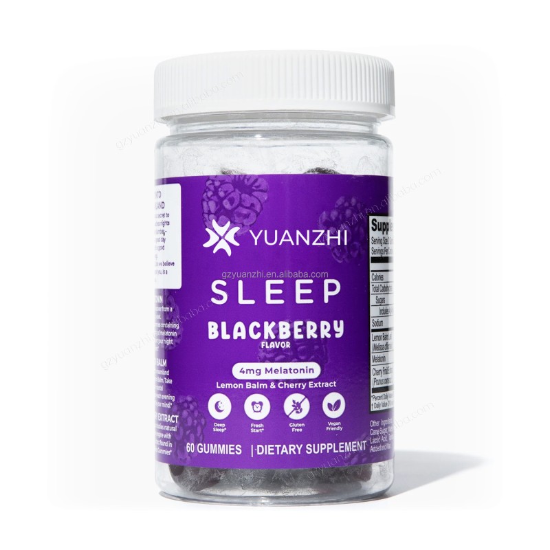 OEM Private Label Vegan 60 Count Raspberry Flavor Lemon Balm Cherry Extract 4mg Melatonin Relaxing Restorative Sleep Gummies
