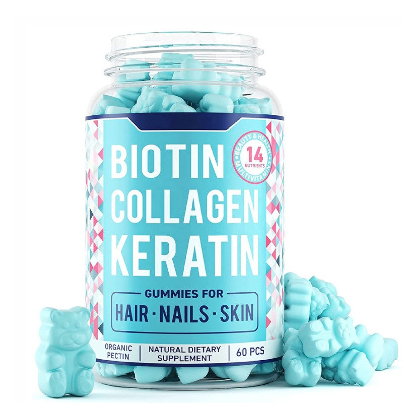 OEM Vegan Biotin Collagen Keratin Hair & Nail Vitamin Supplement Hair Loss Product