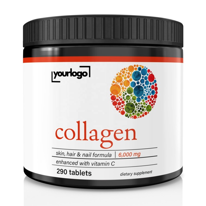 Private Label Collagen 2 with Vitamin C Capsule Tablet Supplement Skin Hair Nail Growth Complex Collagen Dietary Supplement
