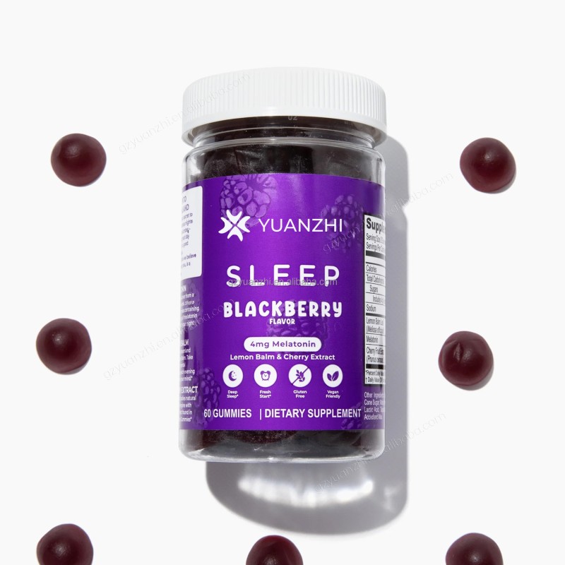 OEM Private Label Vegan 60 Count Raspberry Flavor Lemon Balm Cherry Extract 4mg Melatonin Relaxing Restorative Sleep Gummies