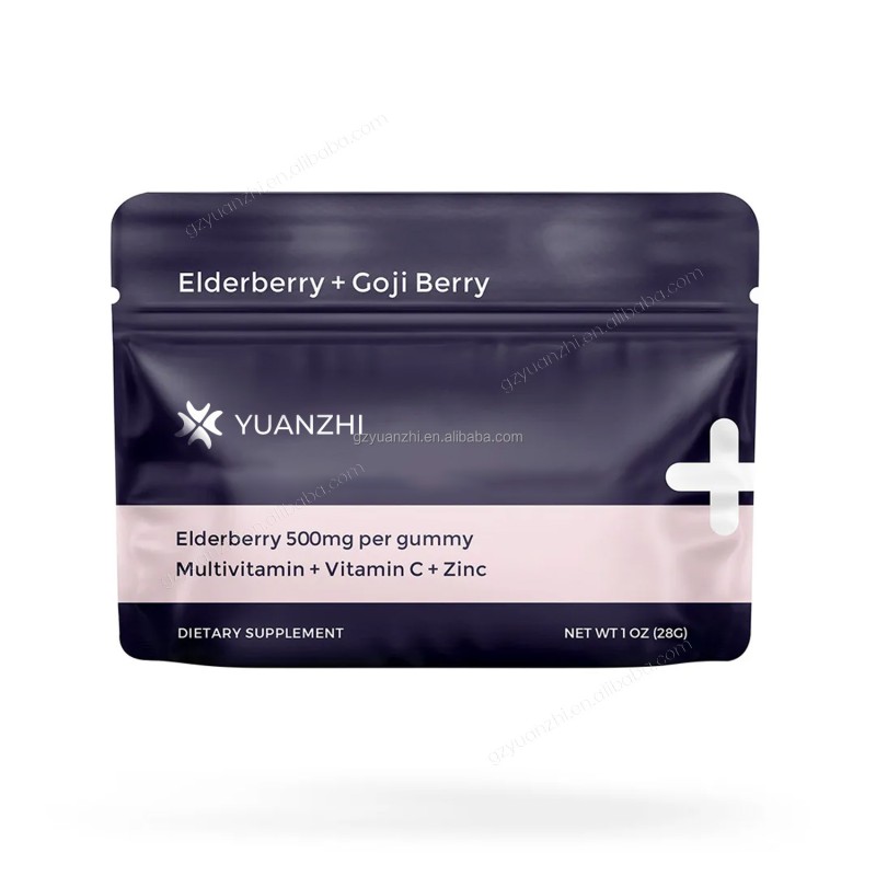 OEM Private Label Vegan Gluten-Free 500mg Elderberry Extract Supplement Goji Berry Multivitamin Elderberry Gummies