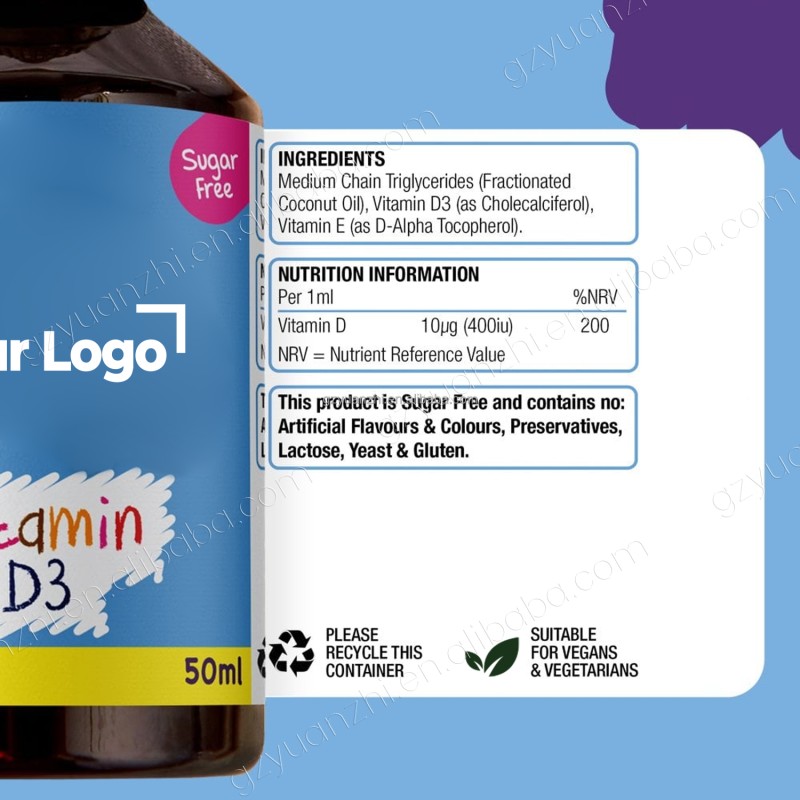 Dietary Supplement Vitamin D3 Drops 400IU Support Children Bone Health Calcium Normalization Children Vitamin D Drops