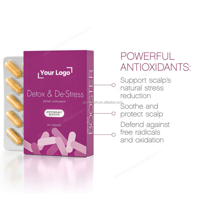 30 Capsules Detox Stress Relief Antioxidant Booster Support Growth Hair Growth Supplement Curcumin Zinc Grape Seed Extract