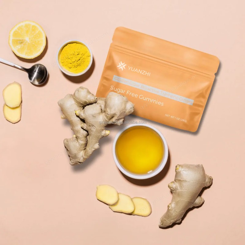 Private Label Vegan Sugar-Free Natural Ginger Root Supplement Turmeric Extract Gummies Support Performance Recovery