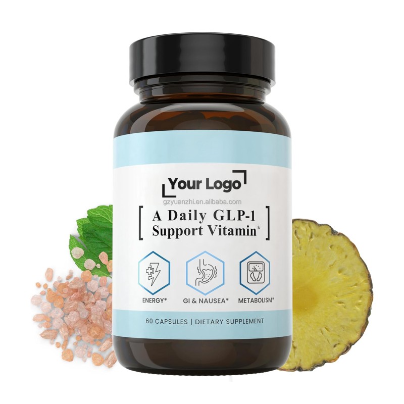 Private Label 60 Count Natural L-Methylfolate GLP-1 Support Vitamin Gut Health Probiotic Bromelain Organic Ginger