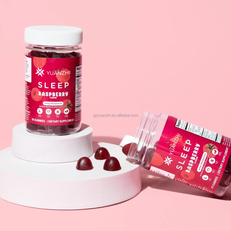 OEM Private Label Vegan 60 Count Raspberry Flavor Lemon Balm Cherry Extract 4mg Melatonin Relaxing Restorative Sleep Gummies